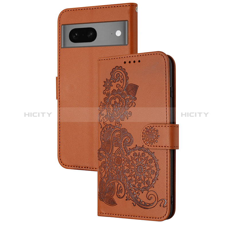 Custodia Portafoglio In Pelle Fiori Cover con Supporto Y01X per Google Pixel 7 5G