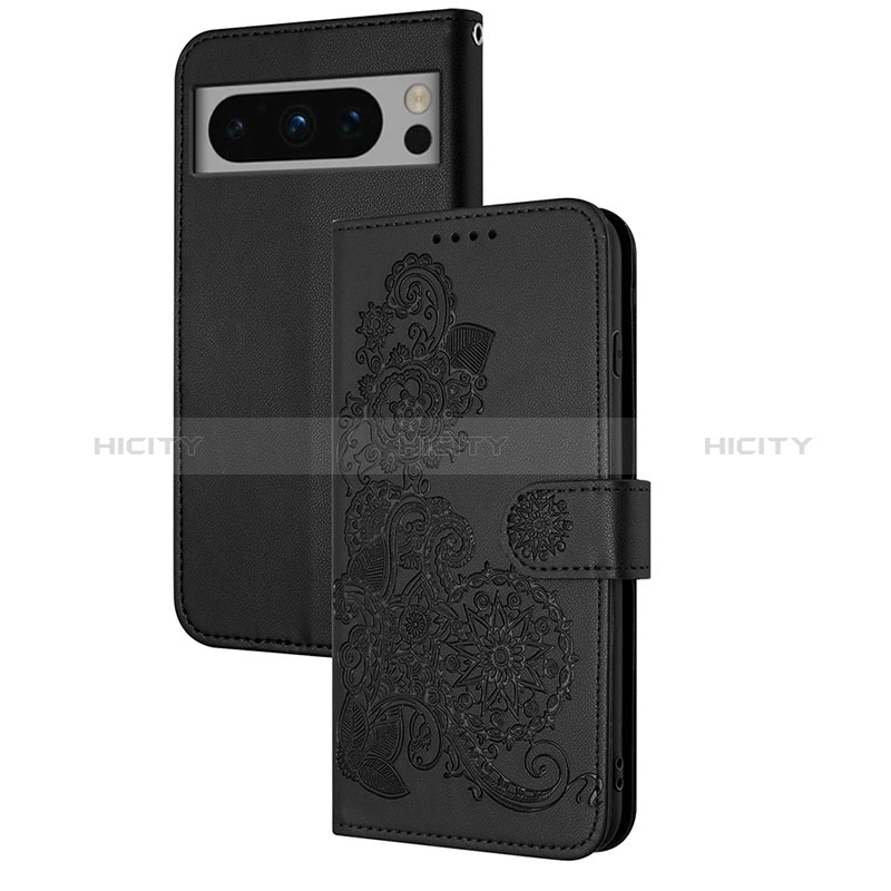 Custodia Portafoglio In Pelle Fiori Cover con Supporto Y01X per Google Pixel 8 5G