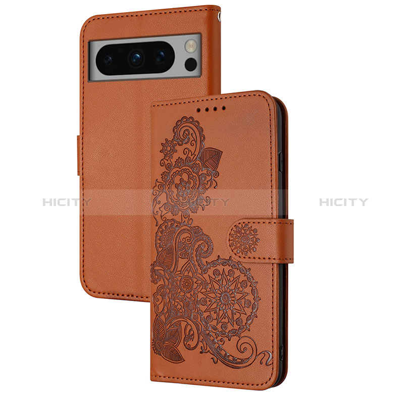 Custodia Portafoglio In Pelle Fiori Cover con Supporto Y01X per Google Pixel 8 Pro 5G