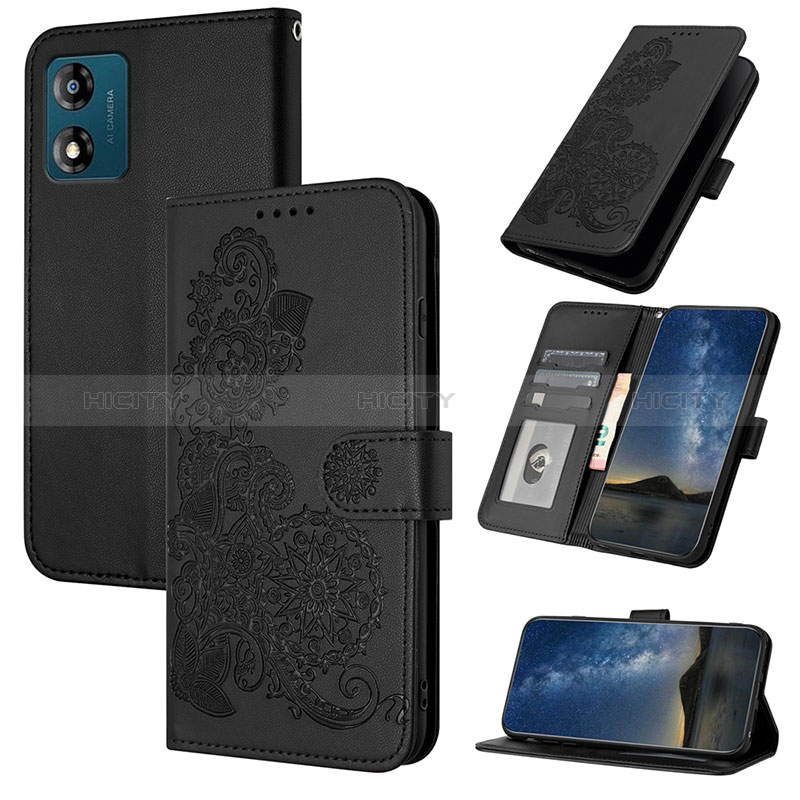 Custodia Portafoglio In Pelle Fiori Cover con Supporto Y01X per Motorola Moto E13