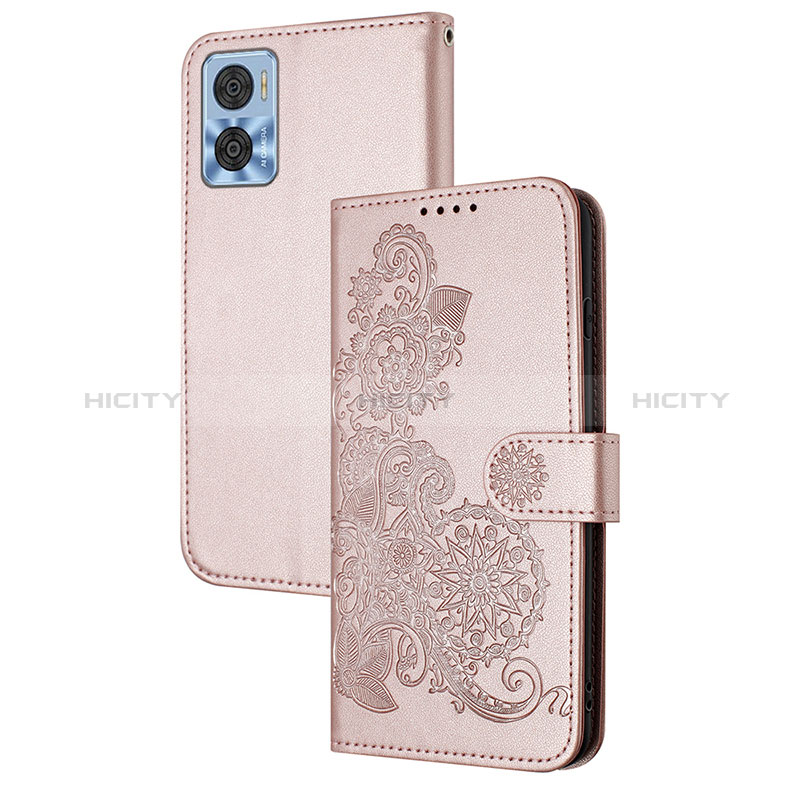 Custodia Portafoglio In Pelle Fiori Cover con Supporto Y01X per Motorola Moto E22i