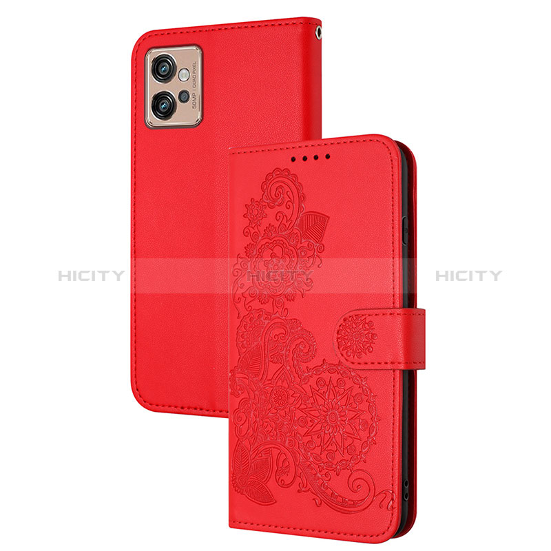 Custodia Portafoglio In Pelle Fiori Cover con Supporto Y01X per Motorola Moto G32