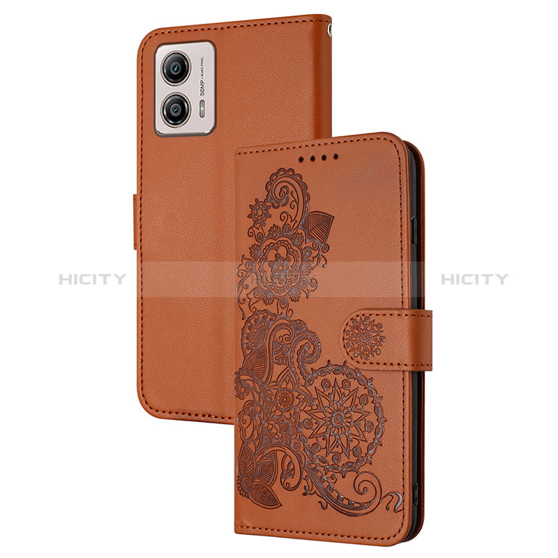 Custodia Portafoglio In Pelle Fiori Cover con Supporto Y01X per Motorola Moto G53 5G