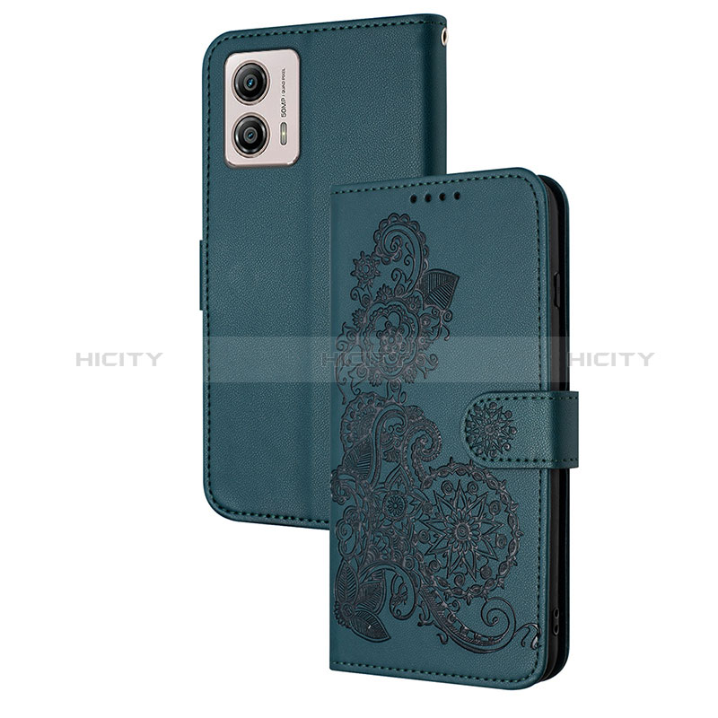 Custodia Portafoglio In Pelle Fiori Cover con Supporto Y01X per Motorola Moto G53 5G