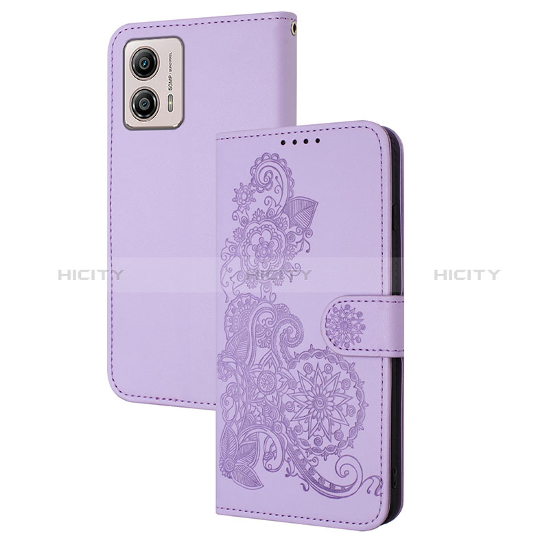 Custodia Portafoglio In Pelle Fiori Cover con Supporto Y01X per Motorola Moto G53y 5G