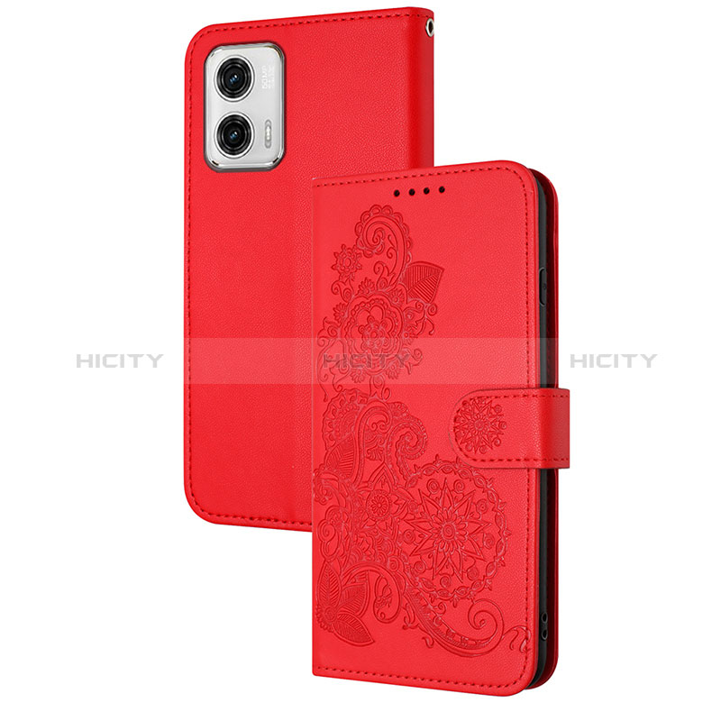 Custodia Portafoglio In Pelle Fiori Cover con Supporto Y01X per Motorola Moto G73 5G