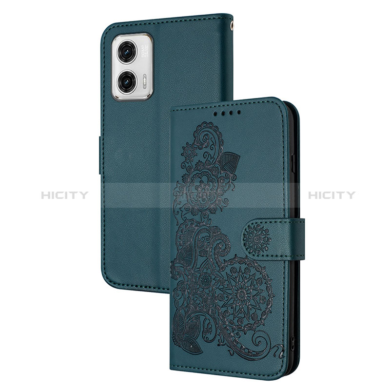 Custodia Portafoglio In Pelle Fiori Cover con Supporto Y01X per Motorola Moto G73 5G