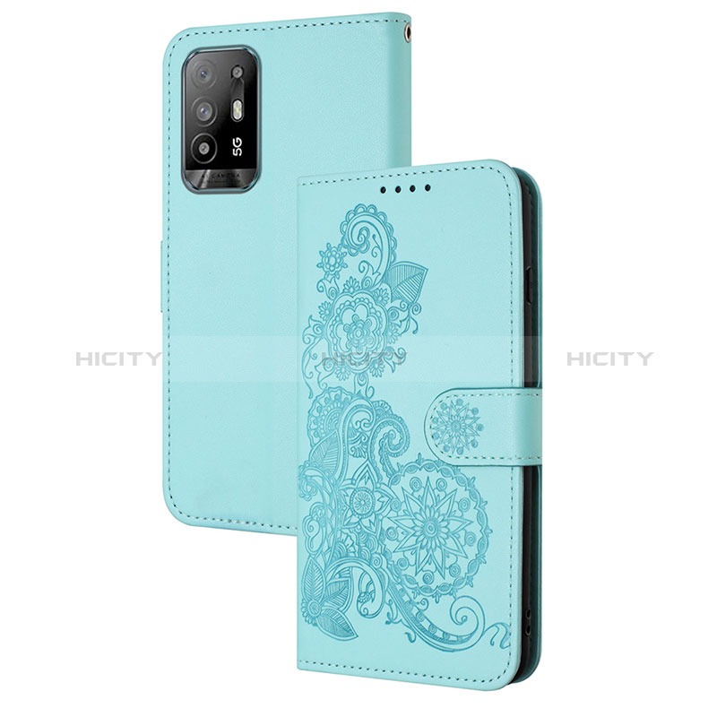 Custodia Portafoglio In Pelle Fiori Cover con Supporto Y01X per Oppo A94 5G