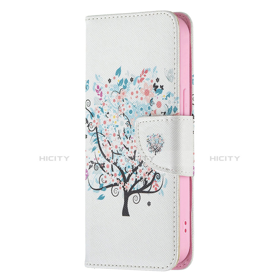 Custodia Portafoglio In Pelle Fiori Cover con Supporto Z02 per Apple iPhone 13 Pro Max Multicolore