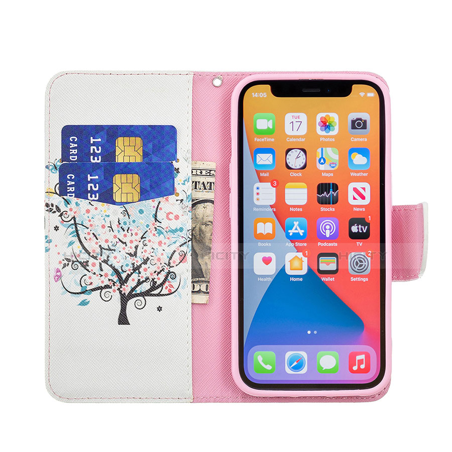 Custodia Portafoglio In Pelle Fiori Cover con Supporto Z02 per Apple iPhone 13 Pro Max Multicolore