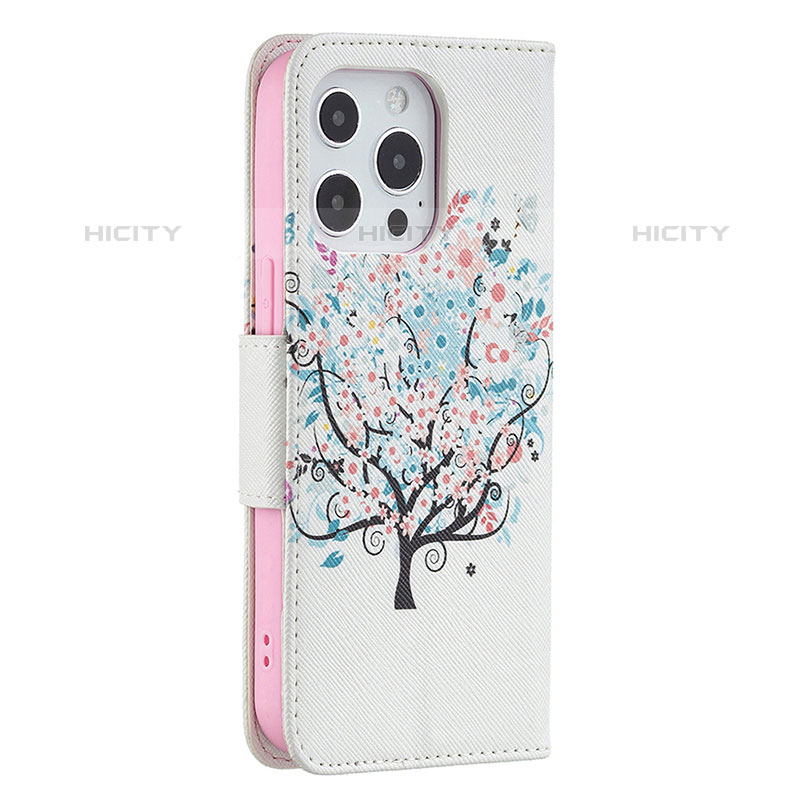 Custodia Portafoglio In Pelle Fiori Cover con Supporto Z02 per Apple iPhone 15 Pro Max Multicolore