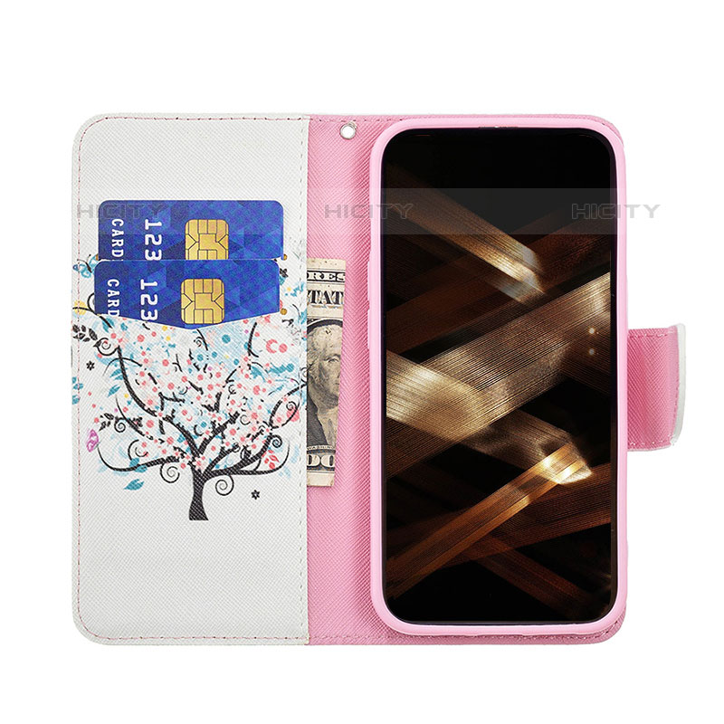 Custodia Portafoglio In Pelle Fiori Cover con Supporto Z02 per Apple iPhone 15 Pro Max Multicolore