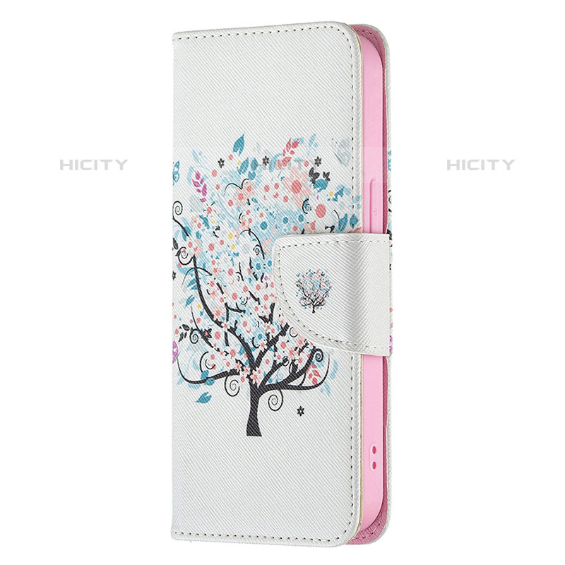 Custodia Portafoglio In Pelle Fiori Cover con Supporto Z02 per Apple iPhone 15 Pro Multicolore