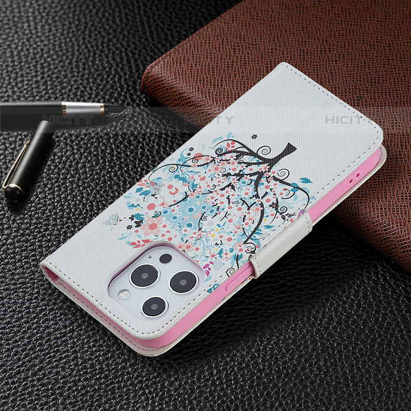 Custodia Portafoglio In Pelle Fiori Cover con Supporto Z02 per Apple iPhone 16 Pro Multicolore