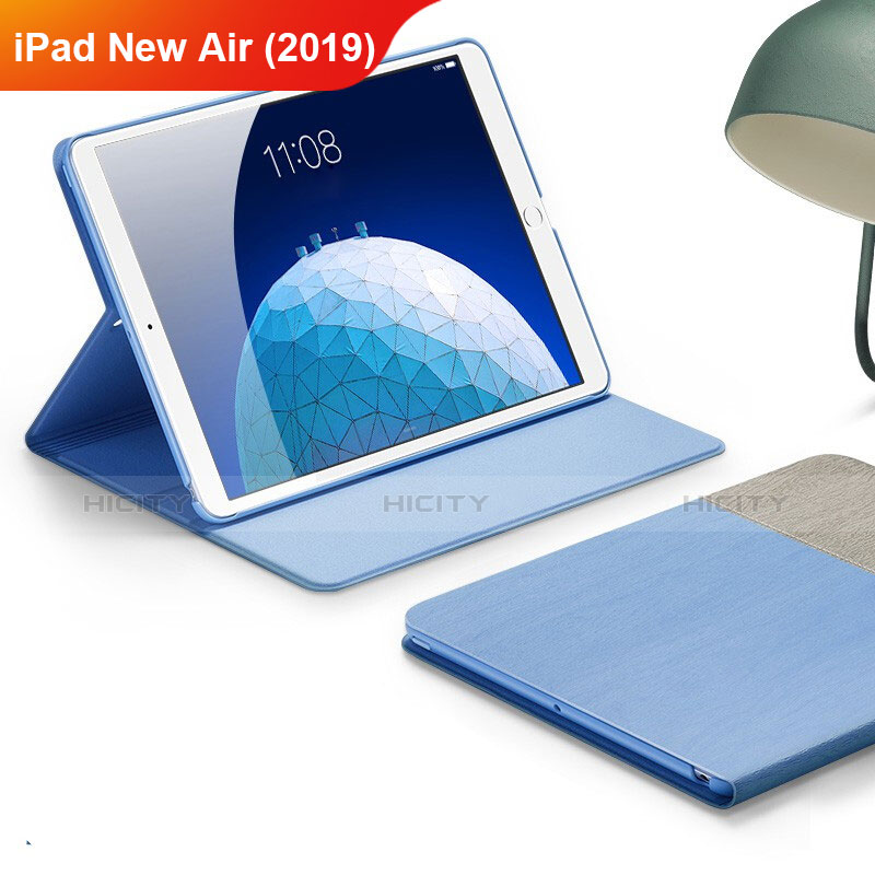 Custodia Portafoglio In stoffa con Stand per Apple iPad New Air (2019) 10.5 Cielo Blu