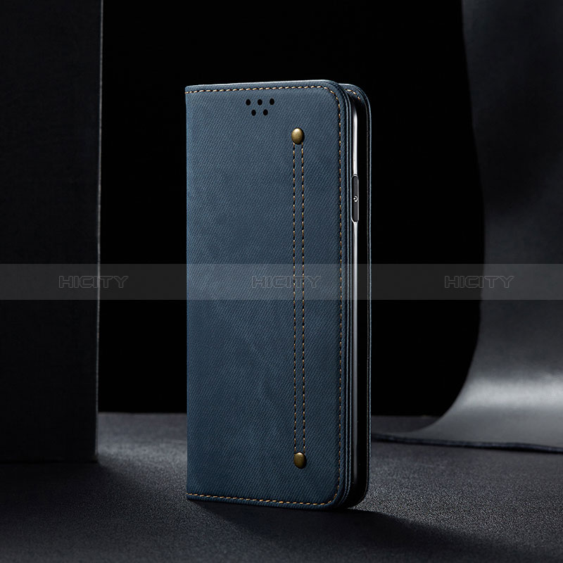 Custodia Portafoglio In stoffa con Supporto B01S per Samsung Galaxy A04s Blu