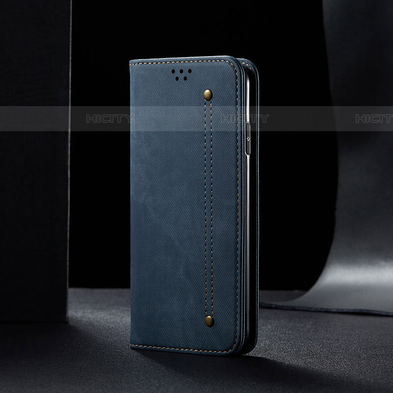 Custodia Portafoglio In stoffa con Supporto B01S per Samsung Galaxy A52 4G Blu