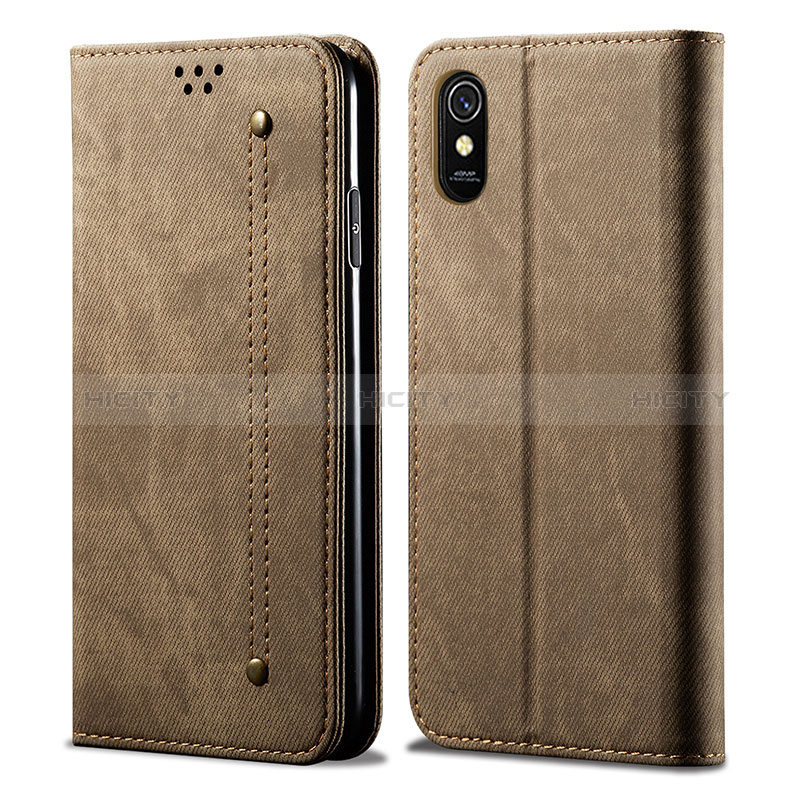 Custodia Portafoglio In stoffa con Supporto B01S per Xiaomi Redmi 9A Khaki