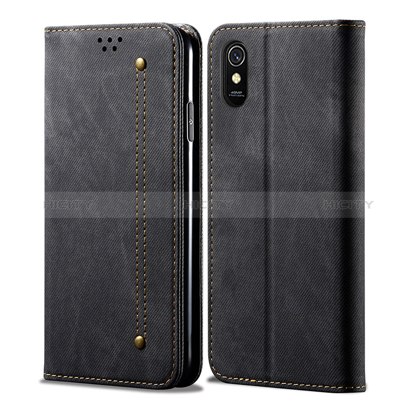 Custodia Portafoglio In stoffa con Supporto B01S per Xiaomi Redmi 9A Nero