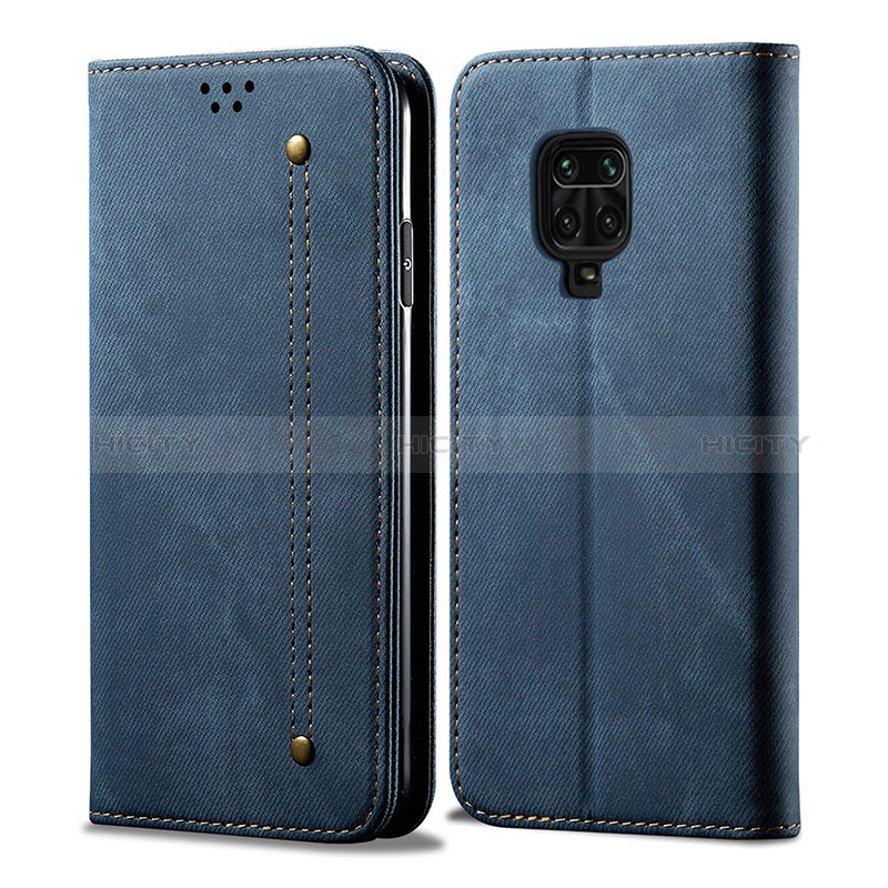 Custodia Portafoglio In stoffa con Supporto B01S per Xiaomi Redmi Note 9 Pro Max Blu