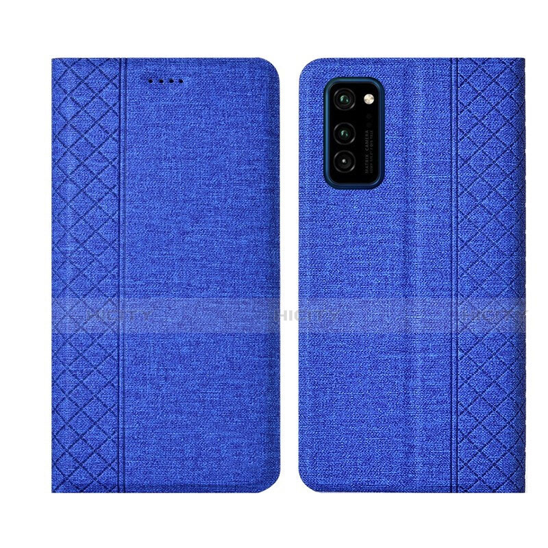 Custodia Portafoglio In stoffa con Supporto H01 per Huawei Honor V30 Pro 5G Blu