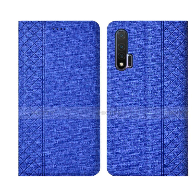 Custodia Portafoglio In stoffa con Supporto H01 per Huawei Nova 6 Blu