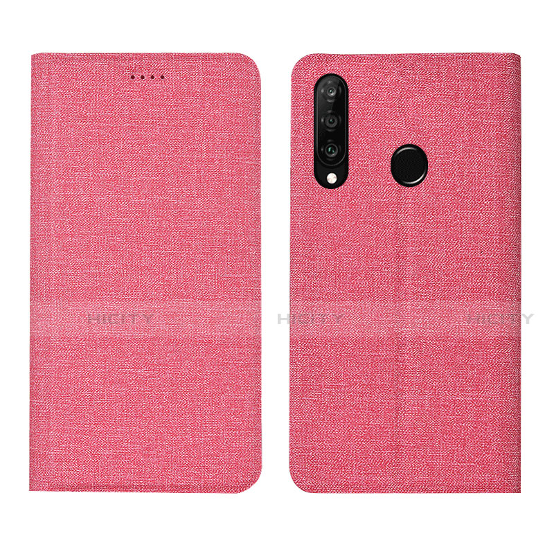 Custodia Portafoglio In stoffa con Supporto H01 per Huawei P30 Lite XL Rosa