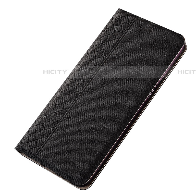 Custodia Portafoglio In stoffa con Supporto H01 per Samsung Galaxy A70 Nero