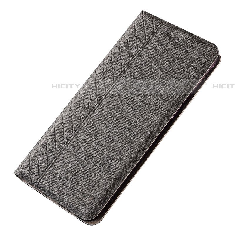 Custodia Portafoglio In stoffa con Supporto H01 per Samsung Galaxy A70S Grigio