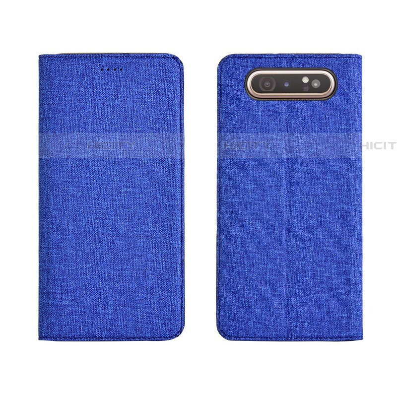 Custodia Portafoglio In stoffa con Supporto H01 per Samsung Galaxy A90 4G Blu