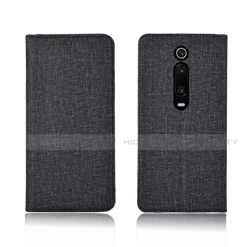 Custodia Portafoglio In stoffa con Supporto H01 per Xiaomi Redmi K20 Nero