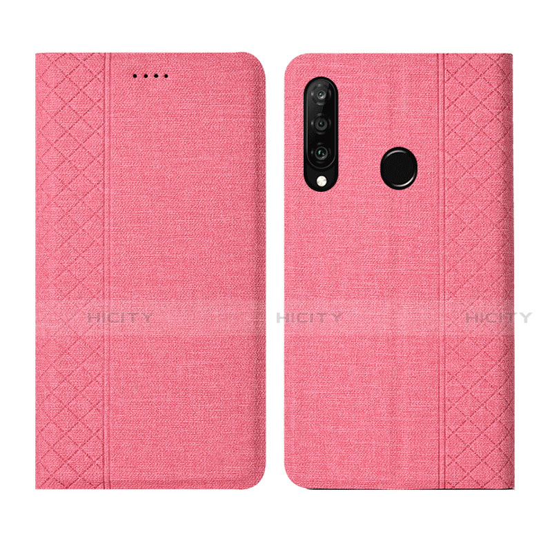 Custodia Portafoglio In stoffa con Supporto H02 per Huawei Nova 4e Rosa