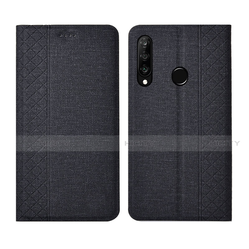 Custodia Portafoglio In stoffa con Supporto H02 per Huawei P30 Lite New Edition Nero