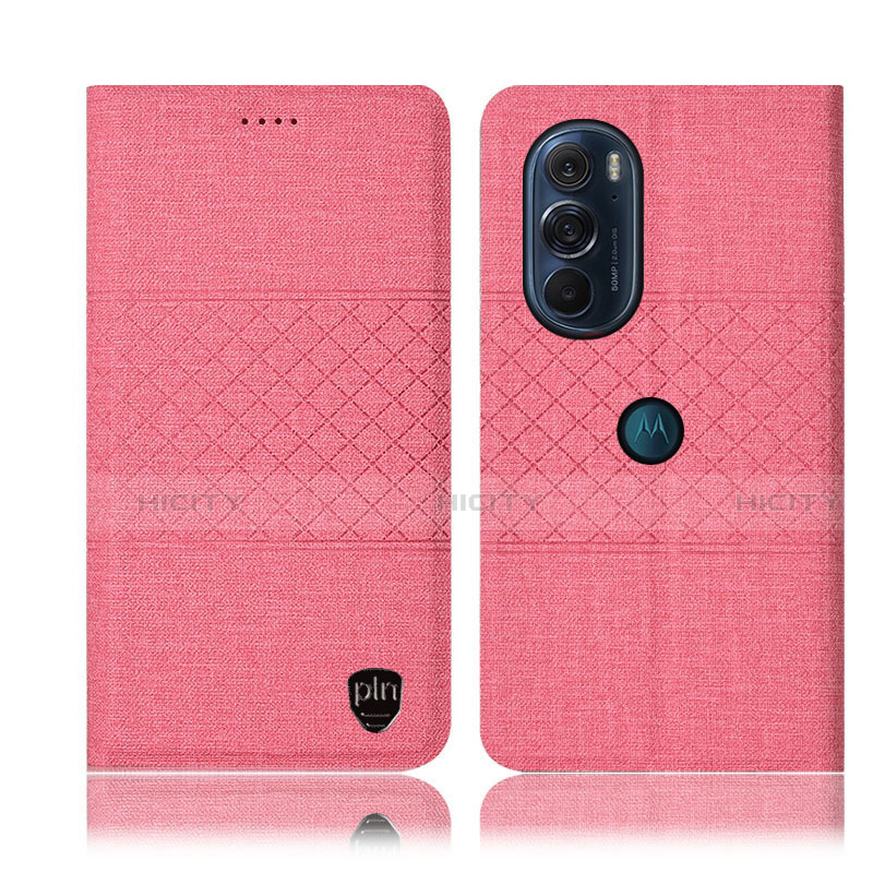 Custodia Portafoglio In stoffa con Supporto H12P per Motorola Moto Edge 30 Pro 5G Rosa