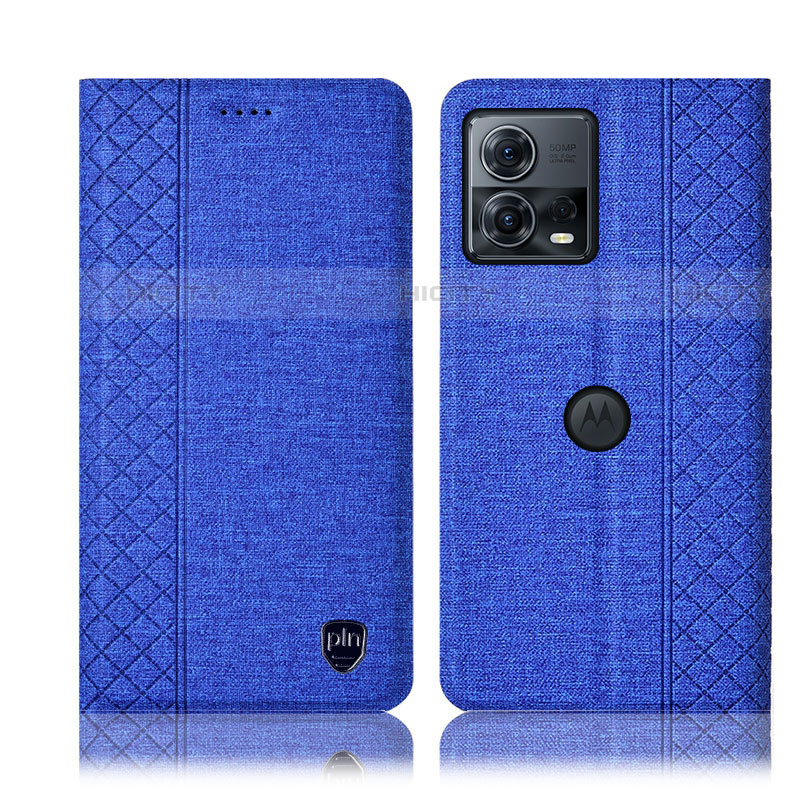 Custodia Portafoglio In stoffa con Supporto H12P per Motorola Moto Edge S30 Pro 5G Blu