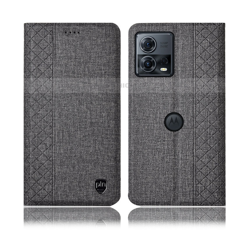 Custodia Portafoglio In stoffa con Supporto H12P per Motorola Moto Edge S30 Pro 5G Grigio