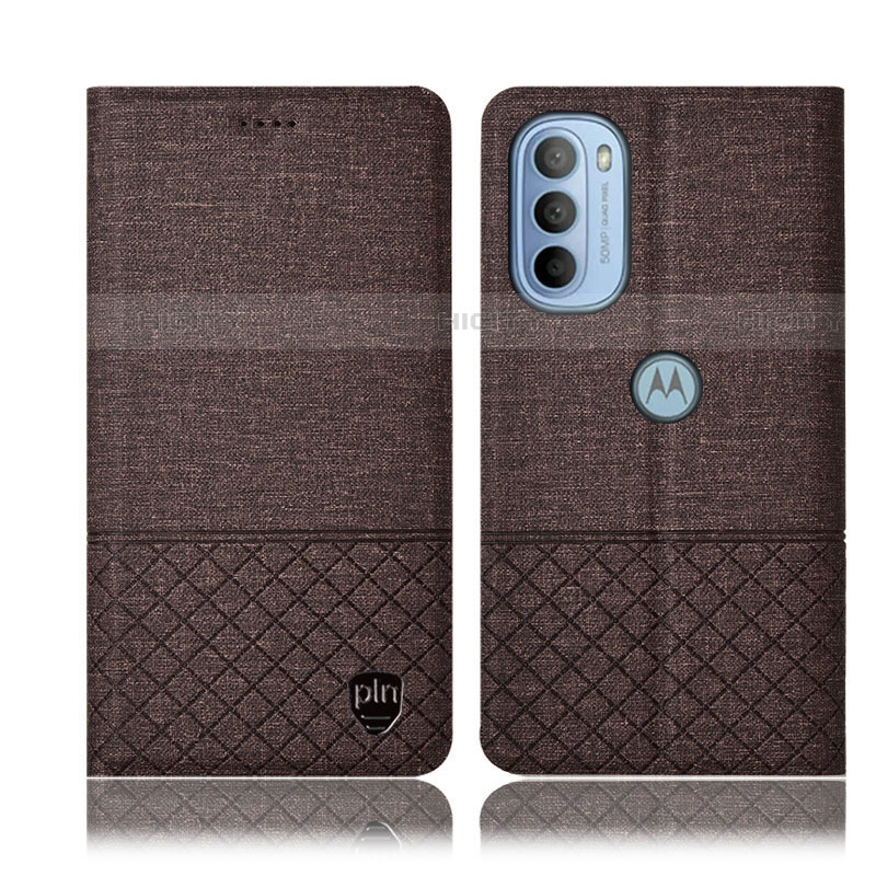 Custodia Portafoglio In stoffa con Supporto H12P per Motorola Moto G31 Marrone