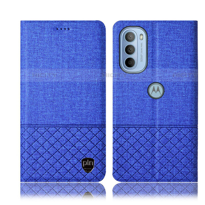 Custodia Portafoglio In stoffa con Supporto H12P per Motorola Moto G41 Blu