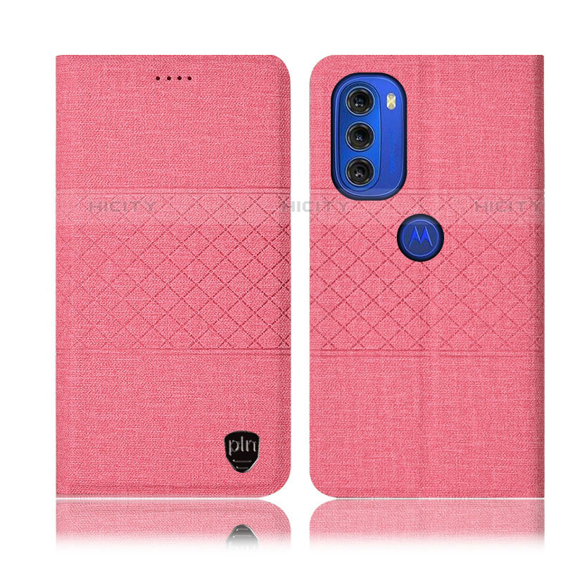 Custodia Portafoglio In stoffa con Supporto H12P per Motorola Moto G51 5G Rosa