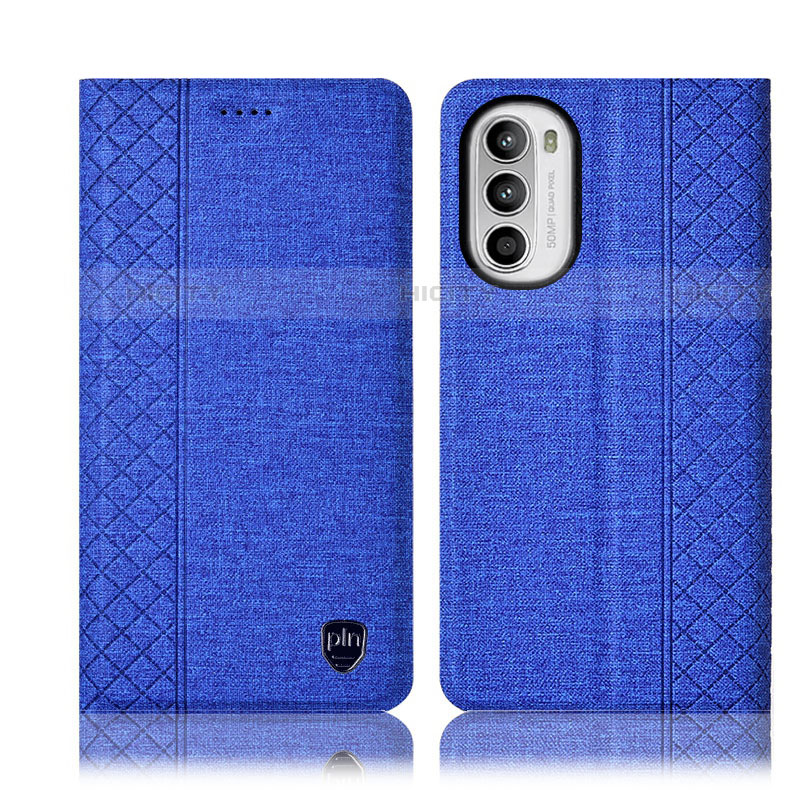 Custodia Portafoglio In stoffa con Supporto H12P per Motorola Moto G82 5G Blu