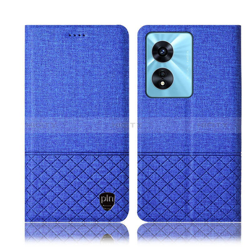 Custodia Portafoglio In stoffa con Supporto H12P per Oppo A1x 5G Blu