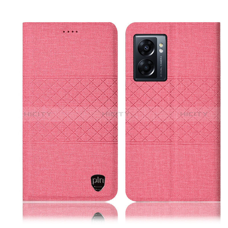 Custodia Portafoglio In stoffa con Supporto H12P per Oppo A57 5G Rosa