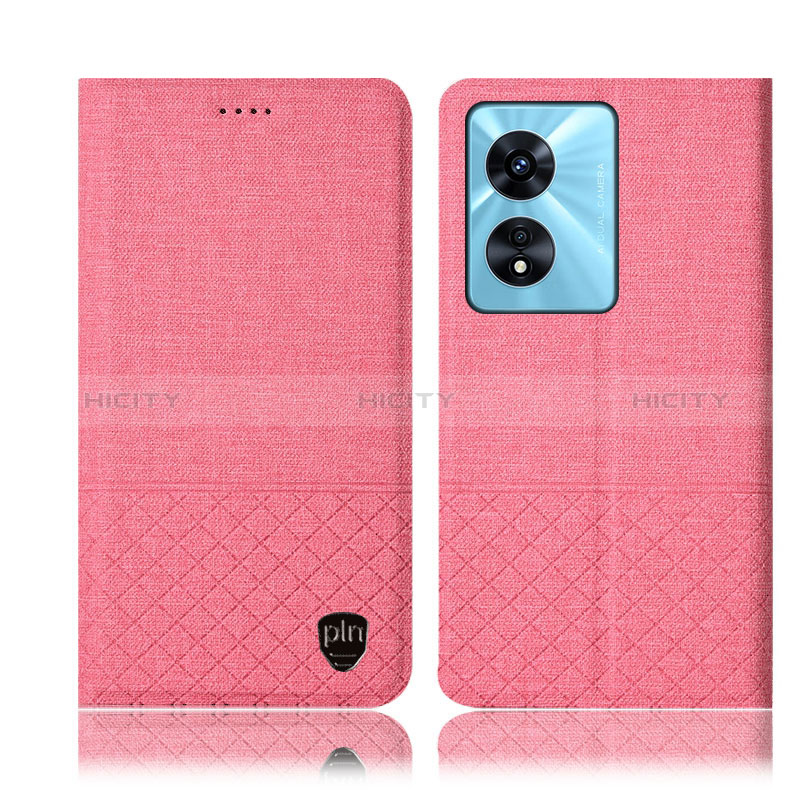 Custodia Portafoglio In stoffa con Supporto H12P per Oppo A58 5G Rosa