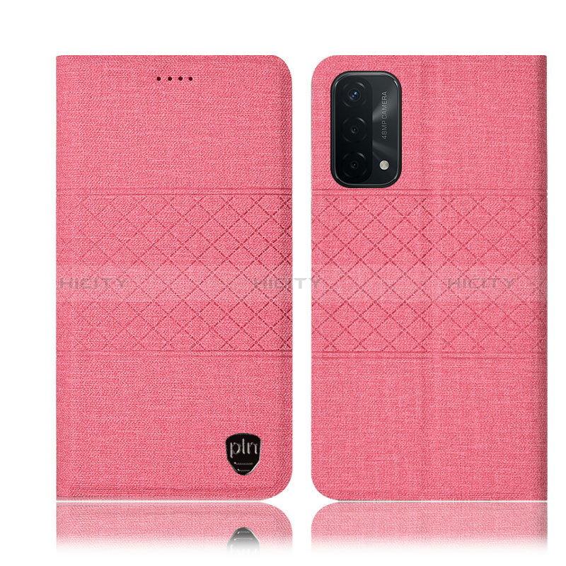 Custodia Portafoglio In stoffa con Supporto H12P per Oppo A74 5G Rosa