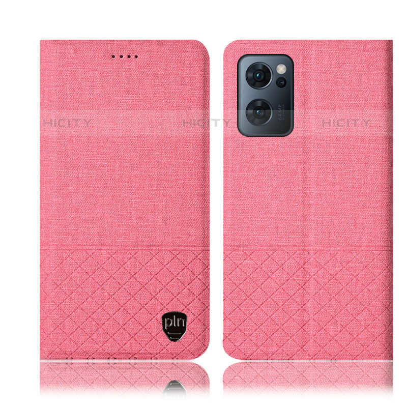 Custodia Portafoglio In stoffa con Supporto H12P per Oppo Reno7 5G Rosa