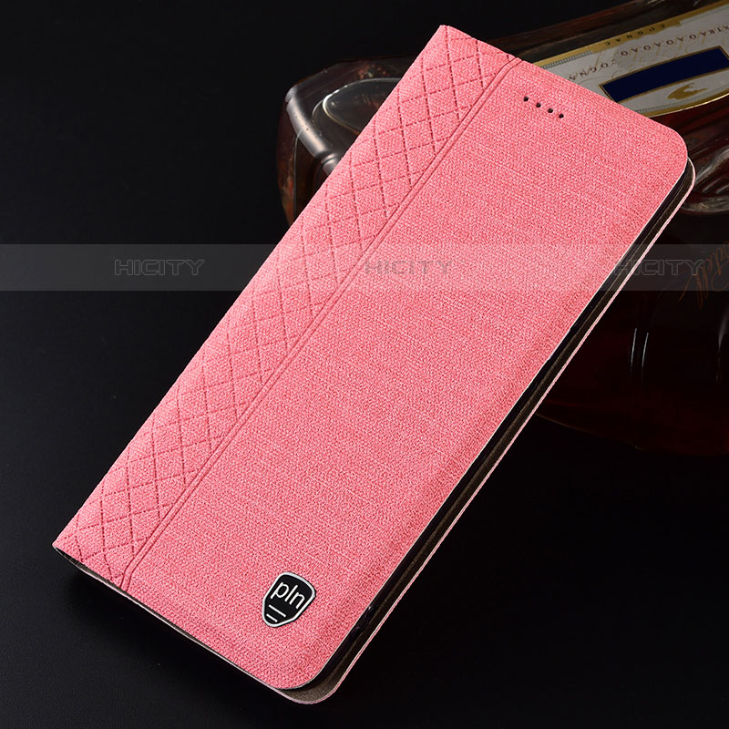 Custodia Portafoglio In stoffa con Supporto H12P per Samsung Galaxy S21 Ultra 5G Rosa