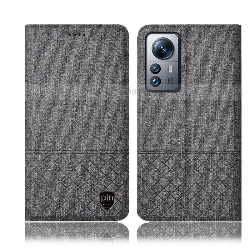 Custodia Portafoglio In stoffa con Supporto H12P per Xiaomi Mi 12X 5G Grigio