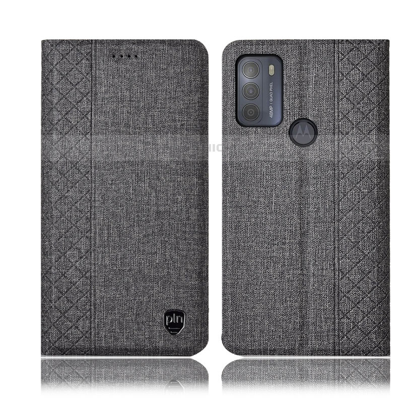 Custodia Portafoglio In stoffa con Supporto H13P per Motorola Moto G50 Grigio