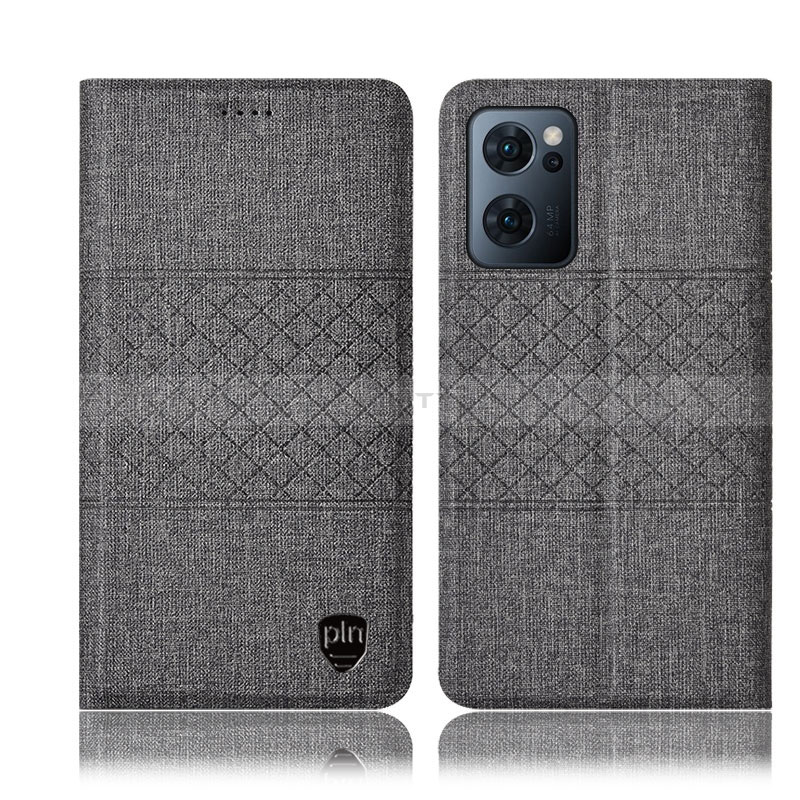 Custodia Portafoglio In stoffa con Supporto H13P per OnePlus Nord CE 2 5G Grigio