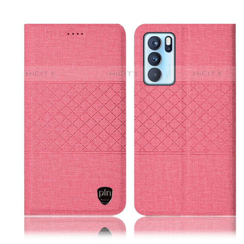 Custodia Portafoglio In stoffa con Supporto H13P per Oppo Reno6 Pro 5G India Rosa